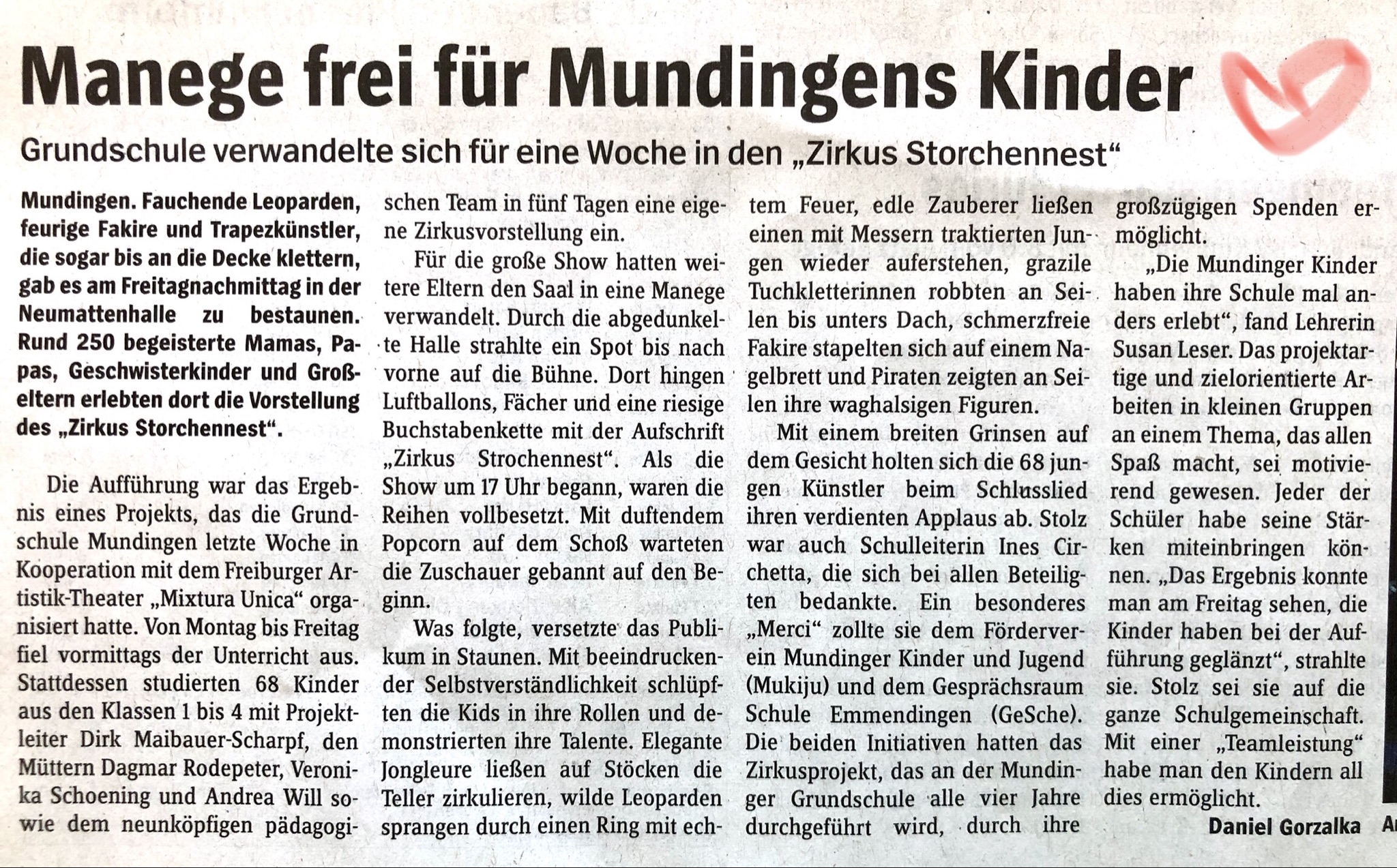 Zirkusprojekt an Mundinger Grundschule